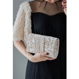 ベージュ | niana ニアナ ラインストーンベロアクラッチバッグ | Fashion Letter