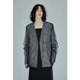 チャコール | niana ニアナ ボクシーレイヤードチュールジャケット | Fashion Letter