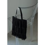 ブラック | niana ニアナ ラメフリルトートバッグ | Fashion Letter