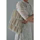 ベージュ | niana ニアナ ラメフリルトートバッグ | Fashion Letter