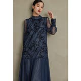 ネイビー | niana ニアナ フェザーフラワーチュールドレス | Fashion Letter