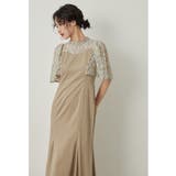 ベージュ | niana ニアナ ラメレース切り替えマーメイドドレス | Fashion Letter