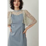 ブルー | niana ニアナ ラメレース切り替えマーメイドドレス | Fashion Letter