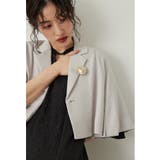 グレージュ | niana ニアナ 変形ボタンブローチ付きジャケット | Fashion Letter