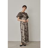 ブラウン | niana ニアナ サーキュラースリーブフラワードレス | Fashion Letter