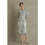 チャコール | niana ニアナ リーフ刺繍デザインコクーンドレス | Fashion Letter