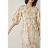 ベージュ | niana ニアナ リーフ刺繍デザインコクーンドレス | Fashion Letter