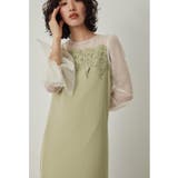 グリーン | niana ニアナ ケミカルレース変形ベルスリーブIラインドレス | Fashion Letter