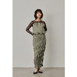 アッシュカーキ | niana ニアナ ランダムシャーリングセットアップドレス | Fashion Letter