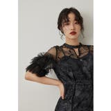 ブラック | niana ニアナ スパンコール刺繍レースドレス | Fashion Letter