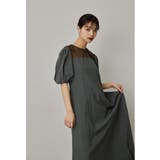 チャコール | niana ニアナ デコレートドットAラインドレス | Fashion Letter