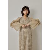 ベージュ | niana ニアナ デザインスリーブシャギードレス | Fashion Letter