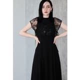 ブラック | niana ニアナ スパンコールレースドッキングドレス | Fashion Letter