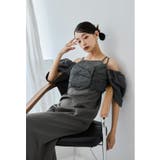 チャコール | niana ニアナ ディテールトップスセットドレス | Fashion Letter