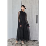 ブラック | niana ニアナ ラメチュールAラインドレス | Fashion Letter