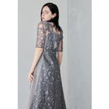 ブルー | niana ニアナ フラワーレースフレアドレス | Fashion Letter