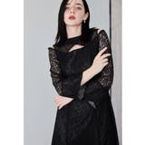 ブラック | niana ニアナ ショルダークロスラインレースドレス | Fashion Letter