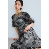 ブラック | niana ニアナ パフスリーブエンブロイダリードレス | Fashion Letter