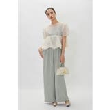 ベージュ×ミント | niana ニアナ スウェルペプラムセットアップパンツドレス | Fashion Letter