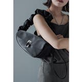 ブラック | niana ニアナ 2wayサテンフリルハンドルバッグ | Fashion Letter
