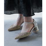 niana ニアナ 花柄パンチングカットチャンキーヒールパンプス | Fashion Letter | 詳細画像3