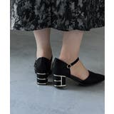 niana ニアナ シャイニーラメチャンキーヒールパンプス | Fashion Letter | 詳細画像4