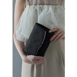 ブラック | niana ニアナ スパンコールレース刺繍レースクラッチバッグ | Fashion Letter