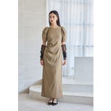 ベージュ | niana ニアナ レースアームカバードレープドレス | Fashion Letter