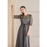 ブラック | niana ニアナ ラメレースレイヤードドレス | Fashion Letter