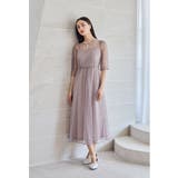 モーブ | niana ニアナ ラメレースレイヤードドレス | Fashion Letter