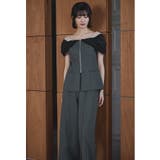 チャコール | niana ニアナ ノットシャツドッキングセットアップドレス | Fashion Letter