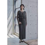 チャコール | niana ニアナ チュールフリルペプラムドレス | Fashion Letter