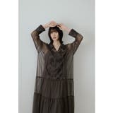 ダークブラウン | niana ニアナ モールレースAラインドレス | Fashion Letter