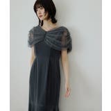 niana ニアナ ラインストーンチュールオフショルベロアドレス | Fashion Letter | 詳細画像10 