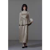 ベージュ | niana ニアナ ワッシャーサテンペプラムキャミドレス | Fashion Letter