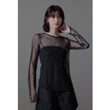 ブラック | niana ニアナ ドットシアートップス | Fashion Letter