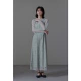 ミント | niana ニアナ リーフエンブロイダリーバックデザインドレス | Fashion Letter