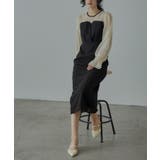 ホワイト×ブラック | niana ニアナ ビスチェ風ボリュームスリーブシフォンドレス | Fashion Letter