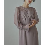 モカ | niana ニアナ ビスチェ風ボリュームスリーブシフォンドレス | Fashion Letter