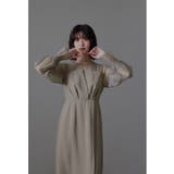 ベージュ | niana ニアナ ビスチェ風ボリュームスリーブシフォンドレス | Fashion Letter