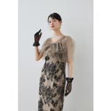 ベージュ | niana ニアナ レイヤードチュールドレス | Fashion Letter