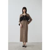 ベージュ | niana ニアナ ラッフルオーガンザドレス | Fashion Letter
