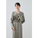 グレージュ | niana ニアナ ラッフルオーガンザドレス | Fashion Letter