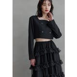 ブラック | niana ニアナ ティアードチュールスカートジャケットセットアップ | Fashion Letter