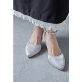 シルバー | niana ニアナ パールアンクルベルトサテンパンプス | Fashion Letter