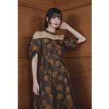 ブラウン | niana ニアナ フラワージャガードフレアドレス | Fashion Letter