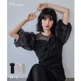 niana ニアナ ラインストーンツイストパフスリーブドレス | Fashion Letter | 詳細画像1 