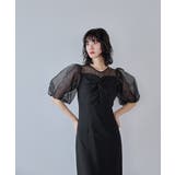 niana ニアナ ラインストーンツイストパフスリーブドレス | Fashion Letter | 詳細画像3 