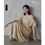 niana ニアナ オフショルフリルフラワー刺繍ドレス | Fashion Letter | 詳細画像1 