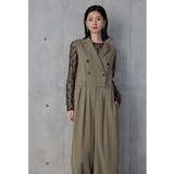 カーキ | niana ニアナ テーラーカラーオールインワン | Fashion Letter